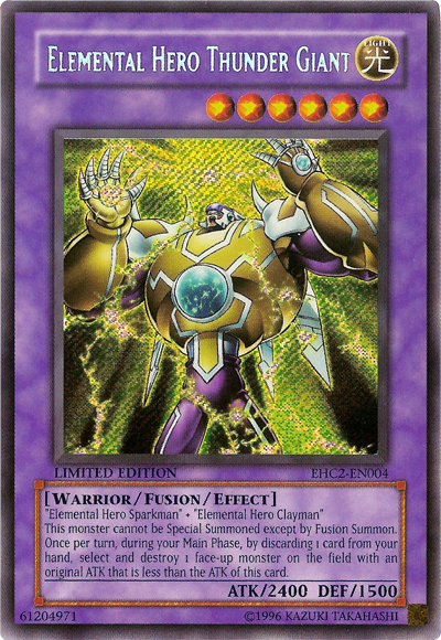 Elemental HERO Thunder Giant [EHC2-EN004] Secret Rare | Jomio and Rueliete's Cards and Comics