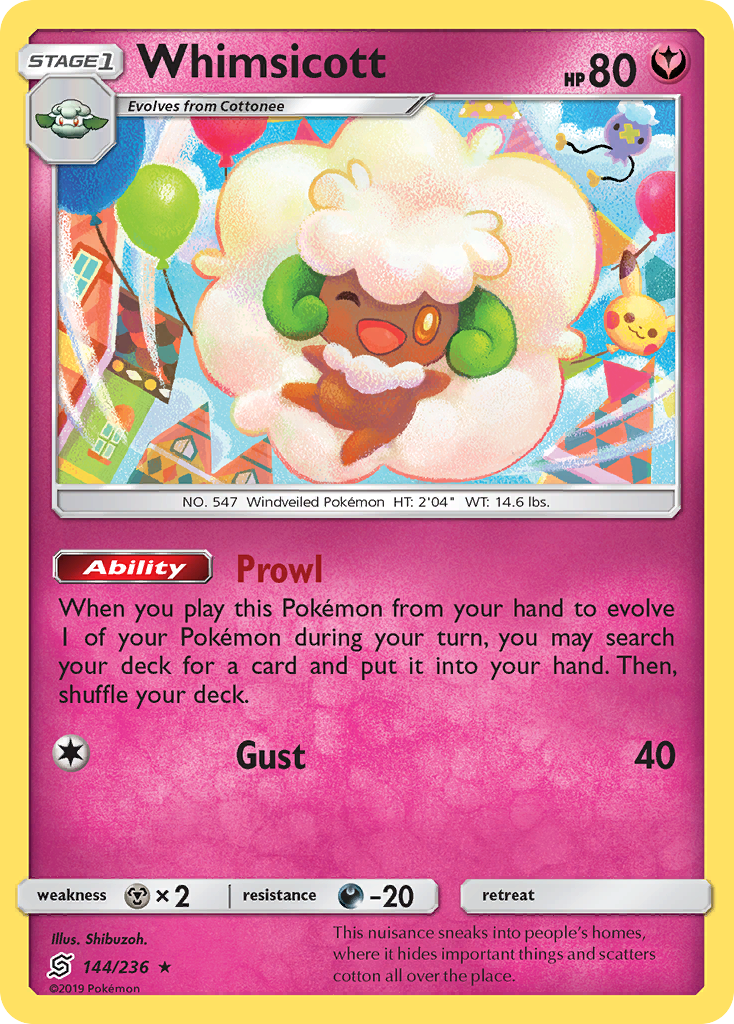 Whimsicott (144/236) [Sun & Moon: Unified Minds] | Jomio and Rueliete's Cards and Comics