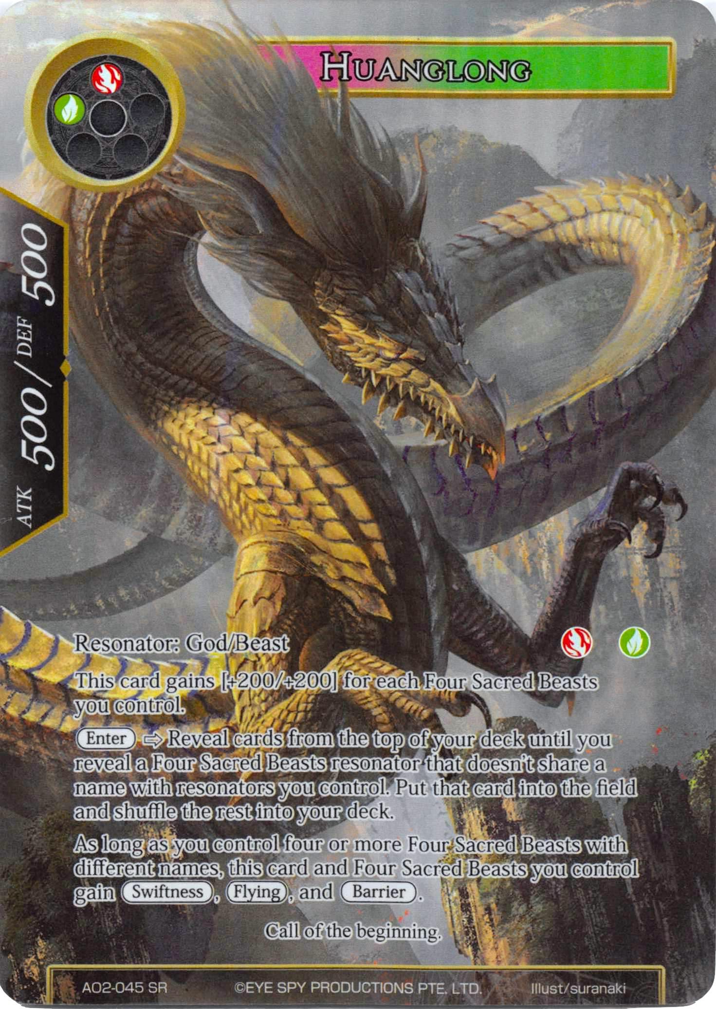 Huanglong (Full Art) (AO2-045) [Alice Origin II] | Jomio and Rueliete's Cards and Comics