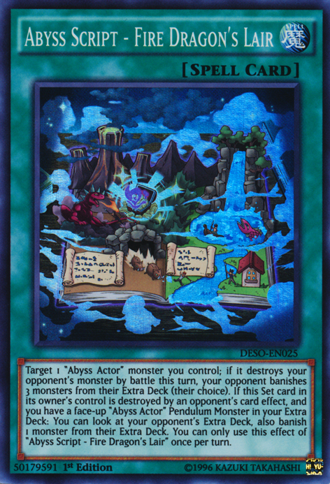 Abyss Script - Fire Dragon's Lair [DESO-EN025] Super Rare | Jomio and Rueliete's Cards and Comics