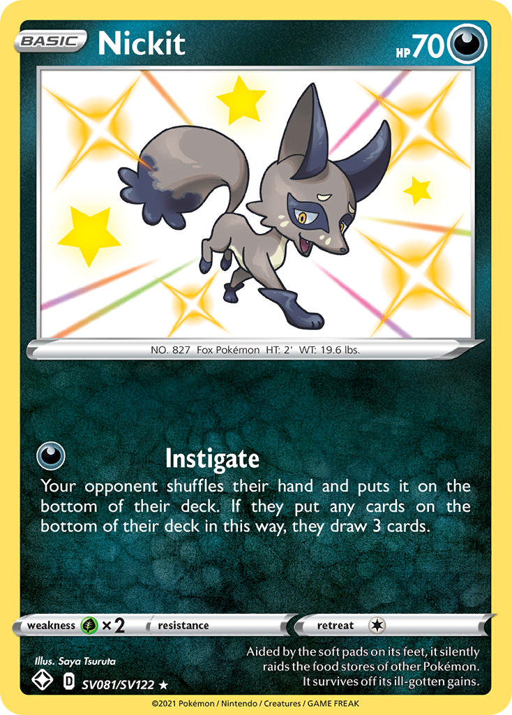 Nickit (SV081/SV122) [Sword & Shield: Shining Fates] | Jomio and Rueliete's Cards and Comics