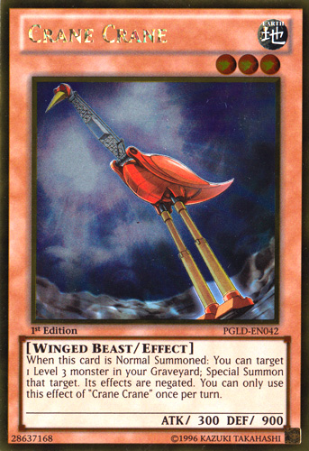 Crane Crane [PGLD-EN042] Gold Rare | Jomio and Rueliete's Cards and Comics