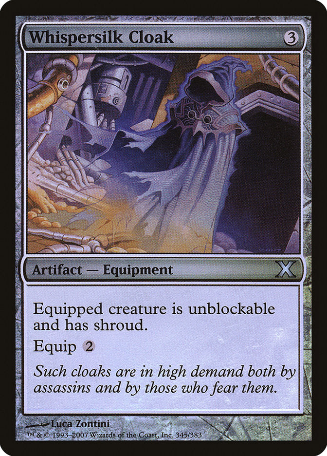 Whispersilk Cloak (Premium Foil) [Tenth Edition] | Jomio and Rueliete's Cards and Comics