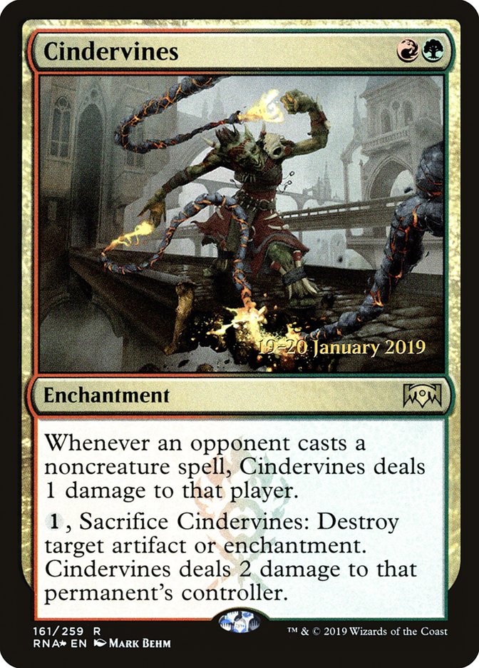Cindervines [Ravnica Allegiance Prerelease Promos] | Jomio and Rueliete's Cards and Comics