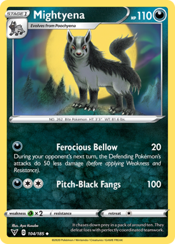 Mightyena (104/185) [Sword & Shield: Vivid Voltage] | Jomio and Rueliete's Cards and Comics