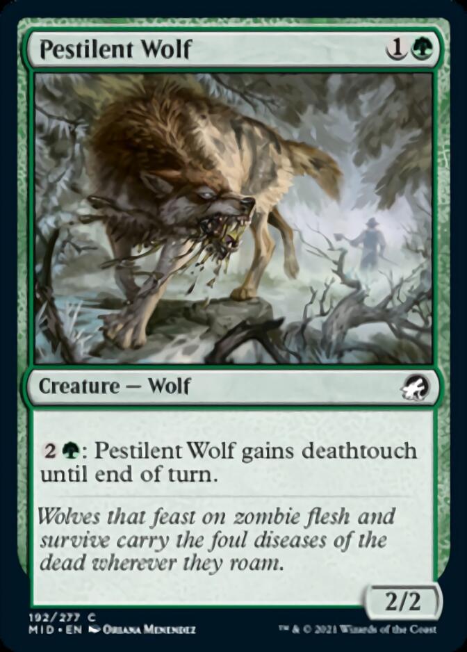 Pestilent Wolf [Innistrad: Midnight Hunt] | Jomio and Rueliete's Cards and Comics