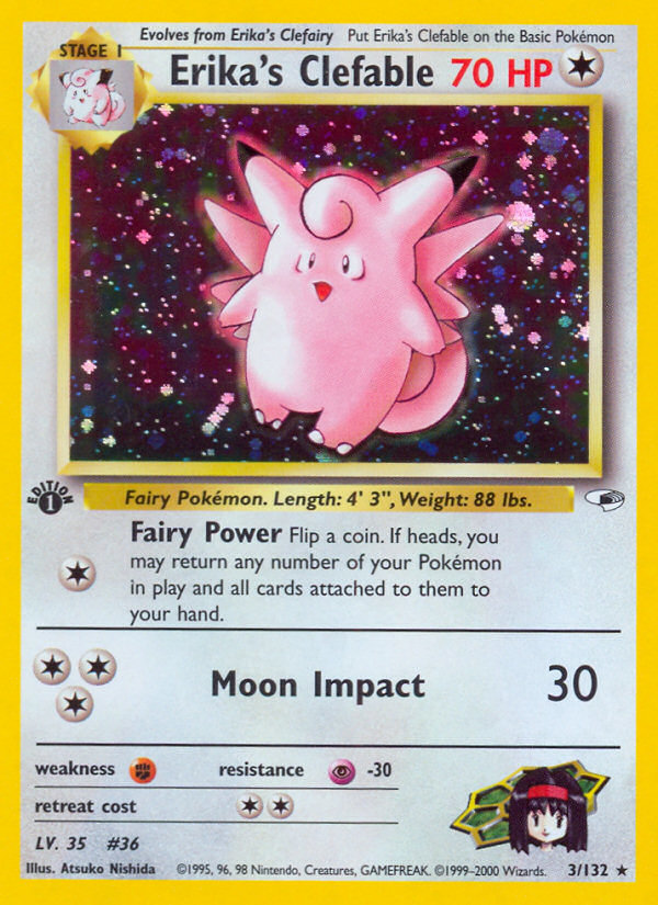 Erika's Clefable (3/132) [Gym Heroes 1st Edition] | Jomio and Rueliete's Cards and Comics