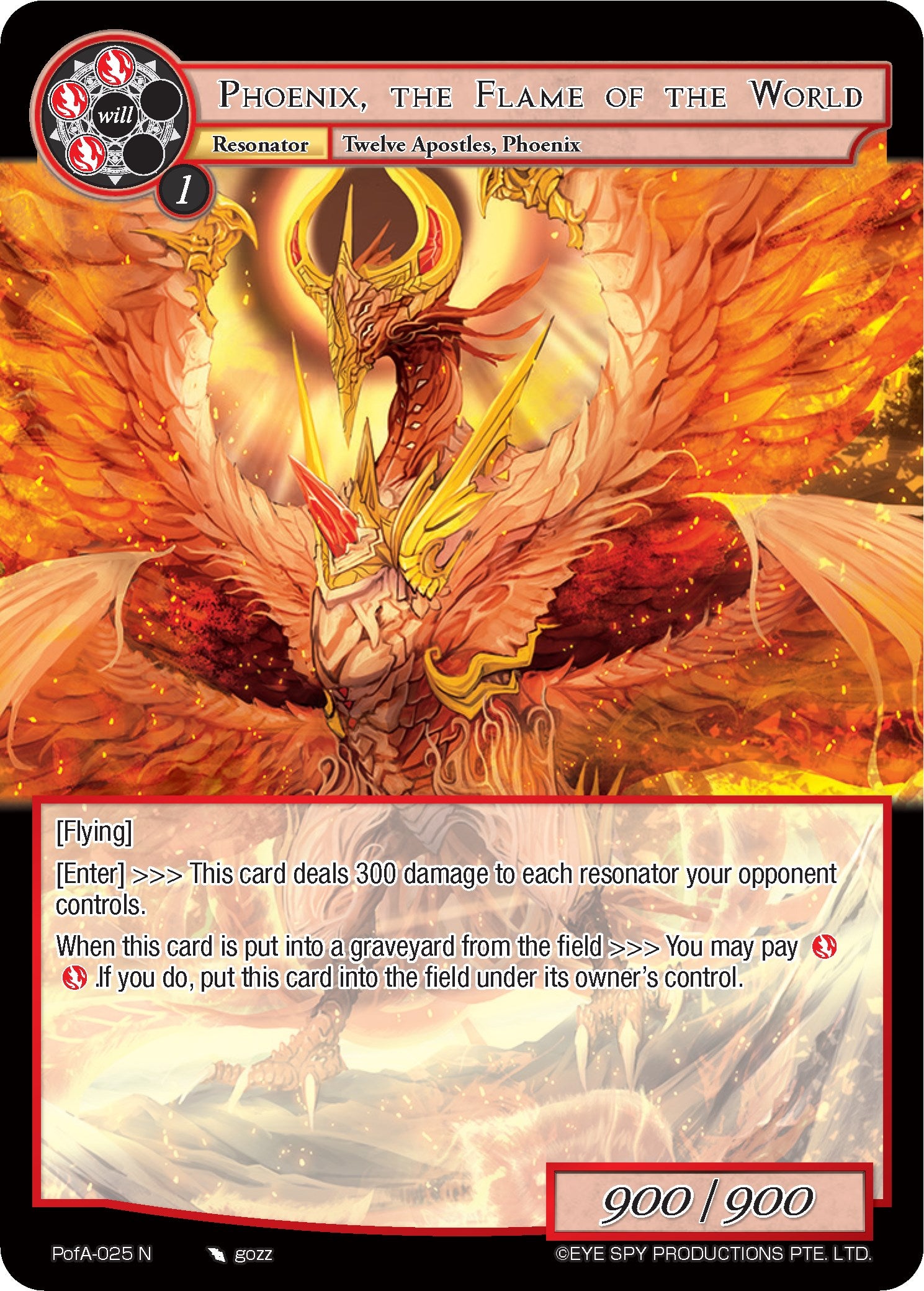 Phoenix, the Flame of the World (PofA-025) [Alice Origin IV: Prologue of Attoractia] | Jomio and Rueliete's Cards and Comics