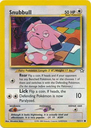 Snubbull (74/111) [Neo Genesis Unlimited] | Jomio and Rueliete's Cards and Comics