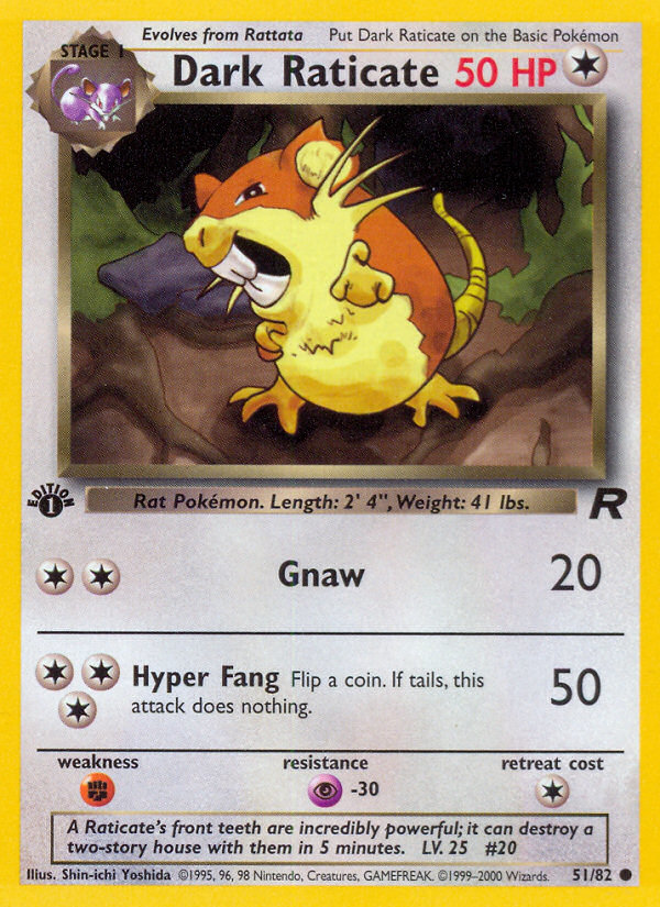 Dark Raticate (51/82) [Team Rocket 1st Edition] | Jomio and Rueliete's Cards and Comics