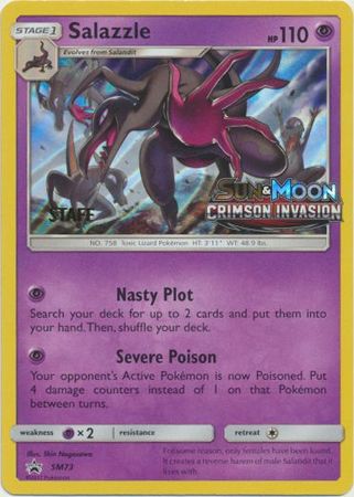 Salazzle (SM73) (Staff Prerelease Promo) [Sun & Moon: Black Star Promos] | Jomio and Rueliete's Cards and Comics