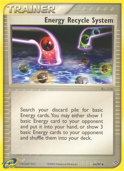Energy Recycle System (84/97) [EX: Dragon] | Jomio and Rueliete's Cards and Comics