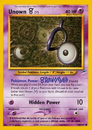 Unown [V] (89/105) [Neo Destiny Unlimited] | Jomio and Rueliete's Cards and Comics