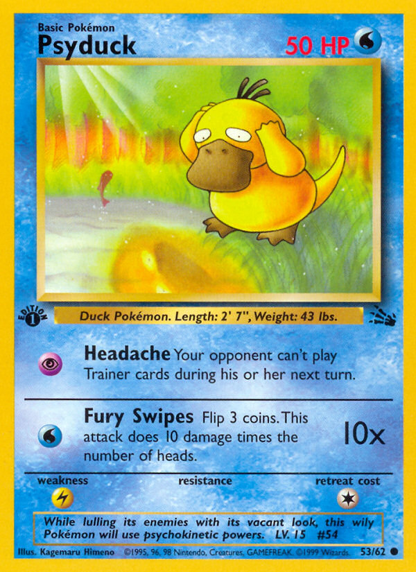 Psyduck (53/62) [Fossil 1st Edition] | Jomio and Rueliete's Cards and Comics