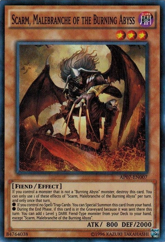 Scarm, Malebranche of the Burning Abyss [AP07-EN007] Super Rare | Jomio and Rueliete's Cards and Comics