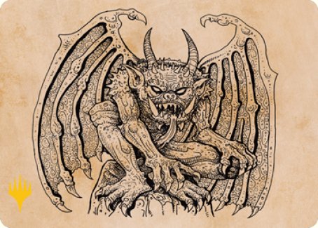 Cloister Gargoyle (Showcase) Art Card (Gold-Stamped Signature) [Dungeons & Dragons: Adventures in the Forgotten Realms Art Series] | Jomio and Rueliete's Cards and Comics