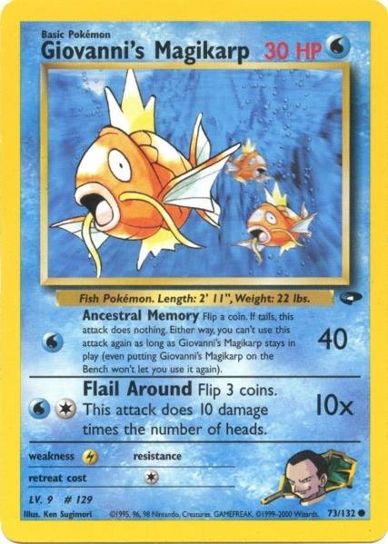Giovanni's Magikarp (73/132) [Gym Challenge Unlimited] | Jomio and Rueliete's Cards and Comics