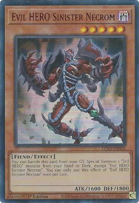 Evil HERO Sinister Necrom (Red) [LDS3-EN026] Ultra Rare | Jomio and Rueliete's Cards and Comics