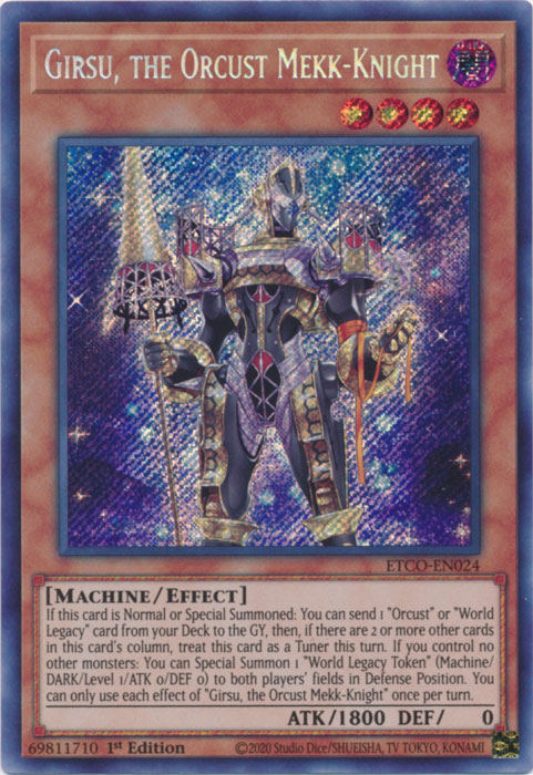 Girsu, the Orcust Mekk-Knight [ETCO-EN024] Secret Rare | Jomio and Rueliete's Cards and Comics