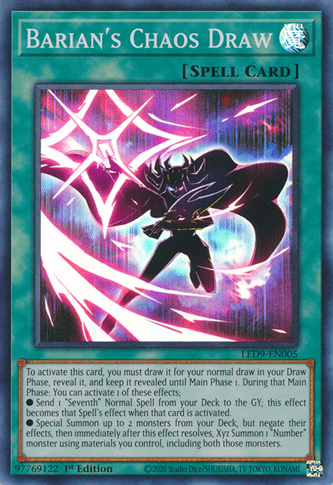 Barian's Chaos Draw [LED9-EN005] Super Rare | Jomio and Rueliete's Cards and Comics