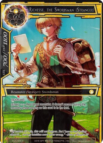 Richesse, the Swordsman (Stranger) (Full Art) (PofA-006) [Alice Origin IV: Prologue of Attoractia] | Jomio and Rueliete's Cards and Comics