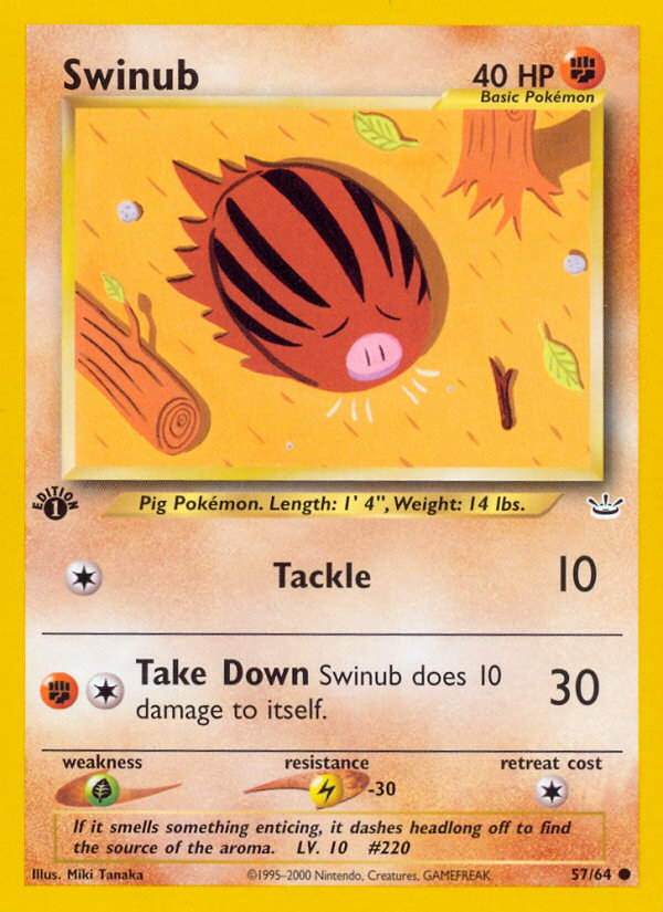 Swinub (57/64) [Neo Revelation 1st Edition] | Jomio and Rueliete's Cards and Comics
