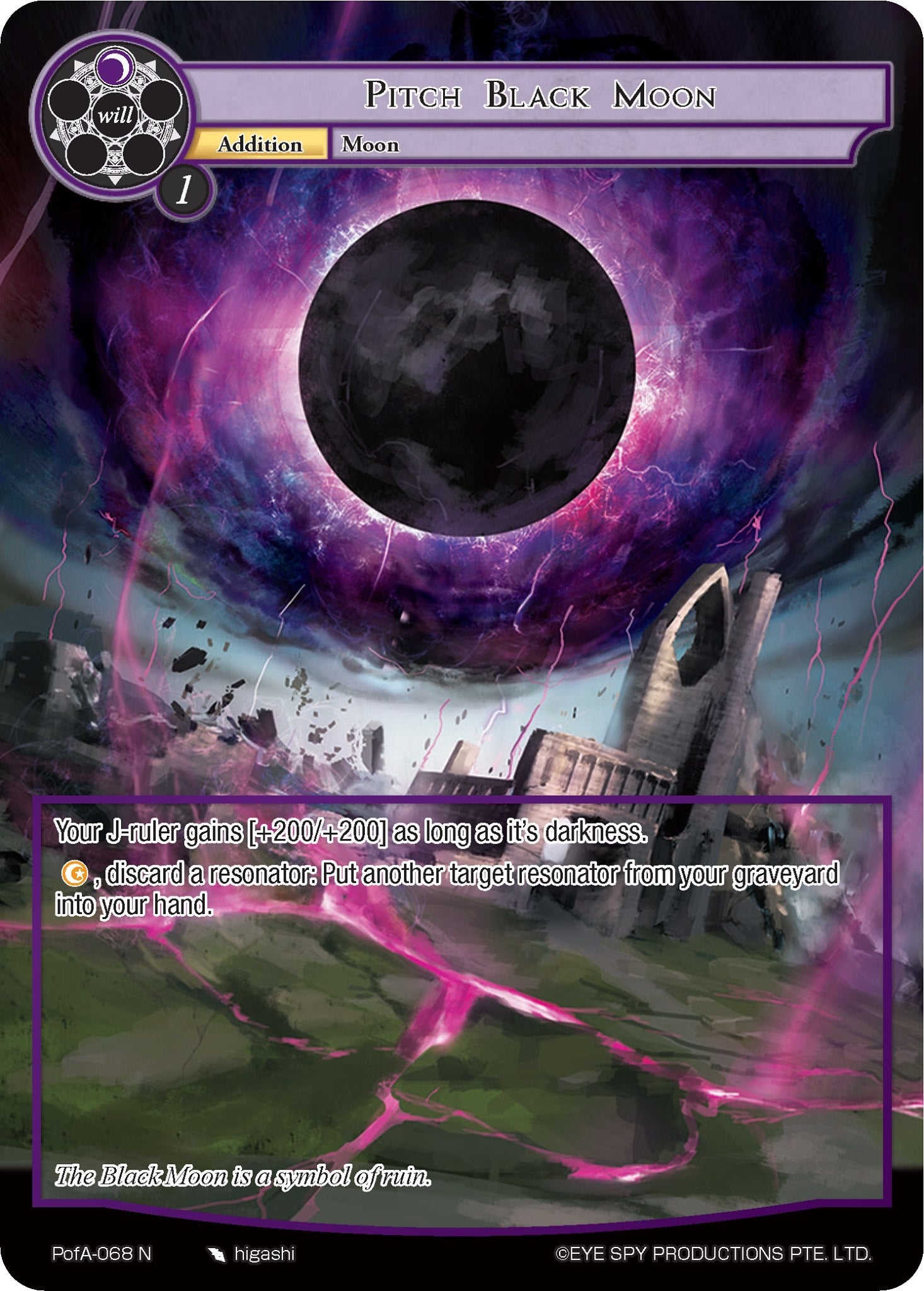Pitch Black Moon (Full Art) (PofA-068) [Alice Origin IV: Prologue of Attoractia] | Jomio and Rueliete's Cards and Comics