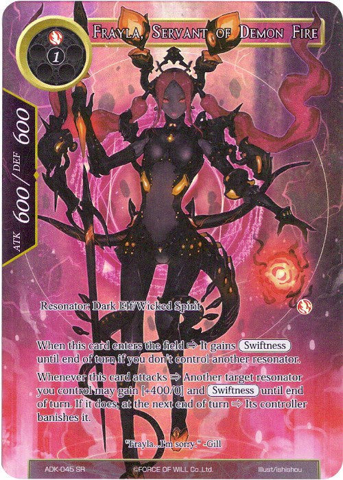 Frayla, Servant of Demon Fire (Full Art) (ADK-045) [Advent of the Demon King] | Jomio and Rueliete's Cards and Comics