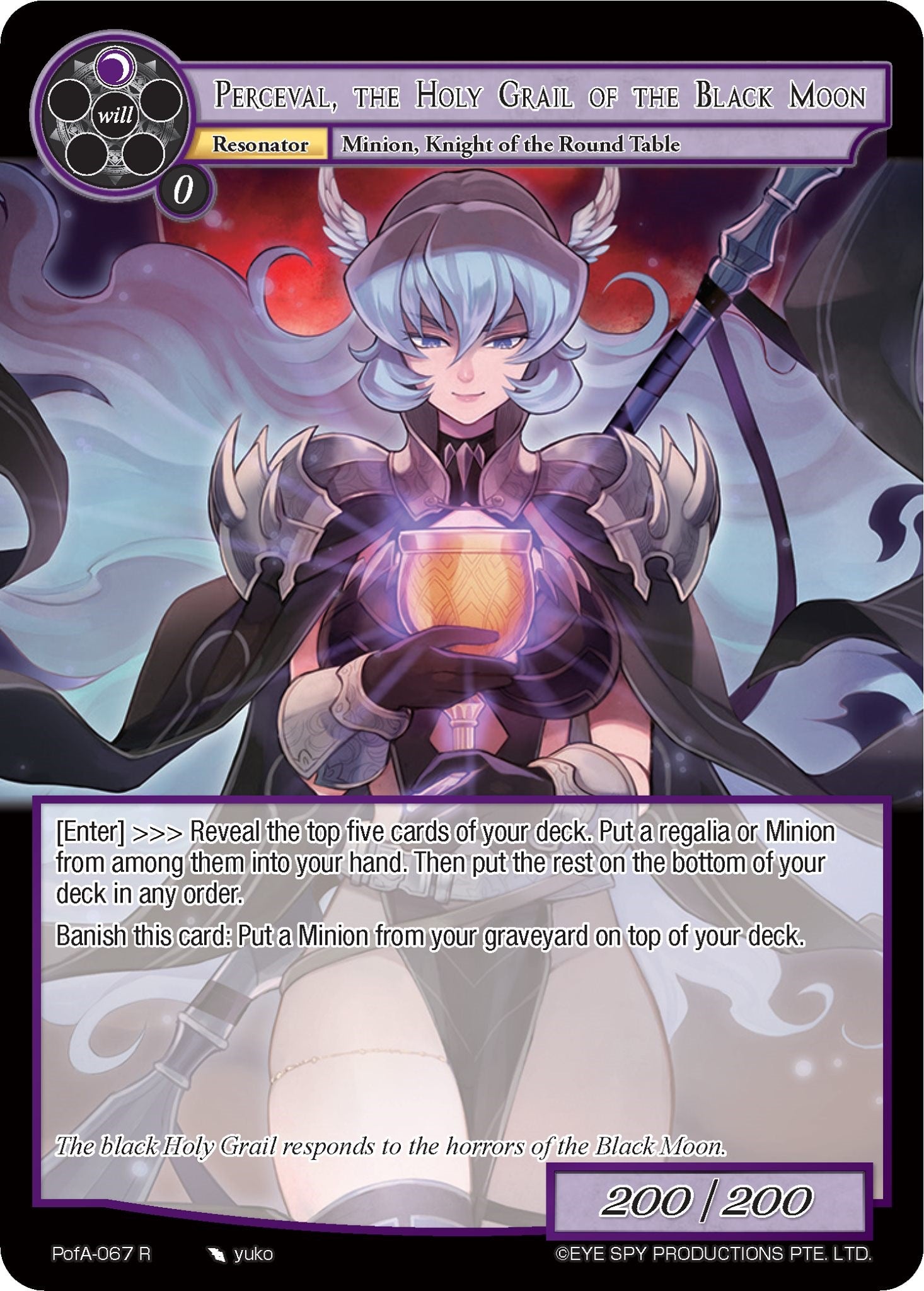 Perceval, the Holy Grail of the Black Moon (PofA-067) [Alice Origin IV: Prologue of Attoractia] | Jomio and Rueliete's Cards and Comics