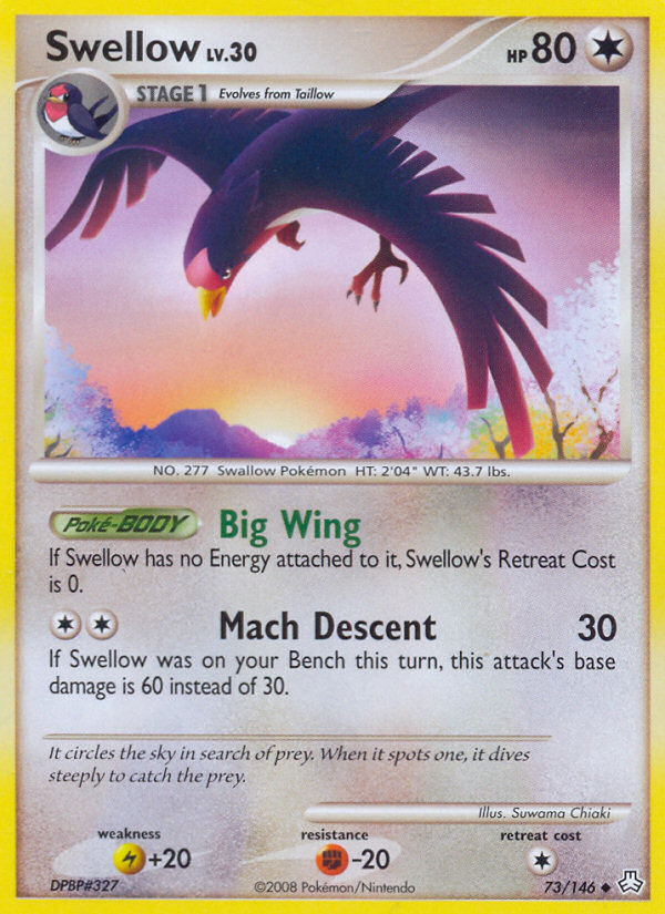 Swellow (73/146) [Diamond & Pearl: Legends Awakened] | Jomio and Rueliete's Cards and Comics