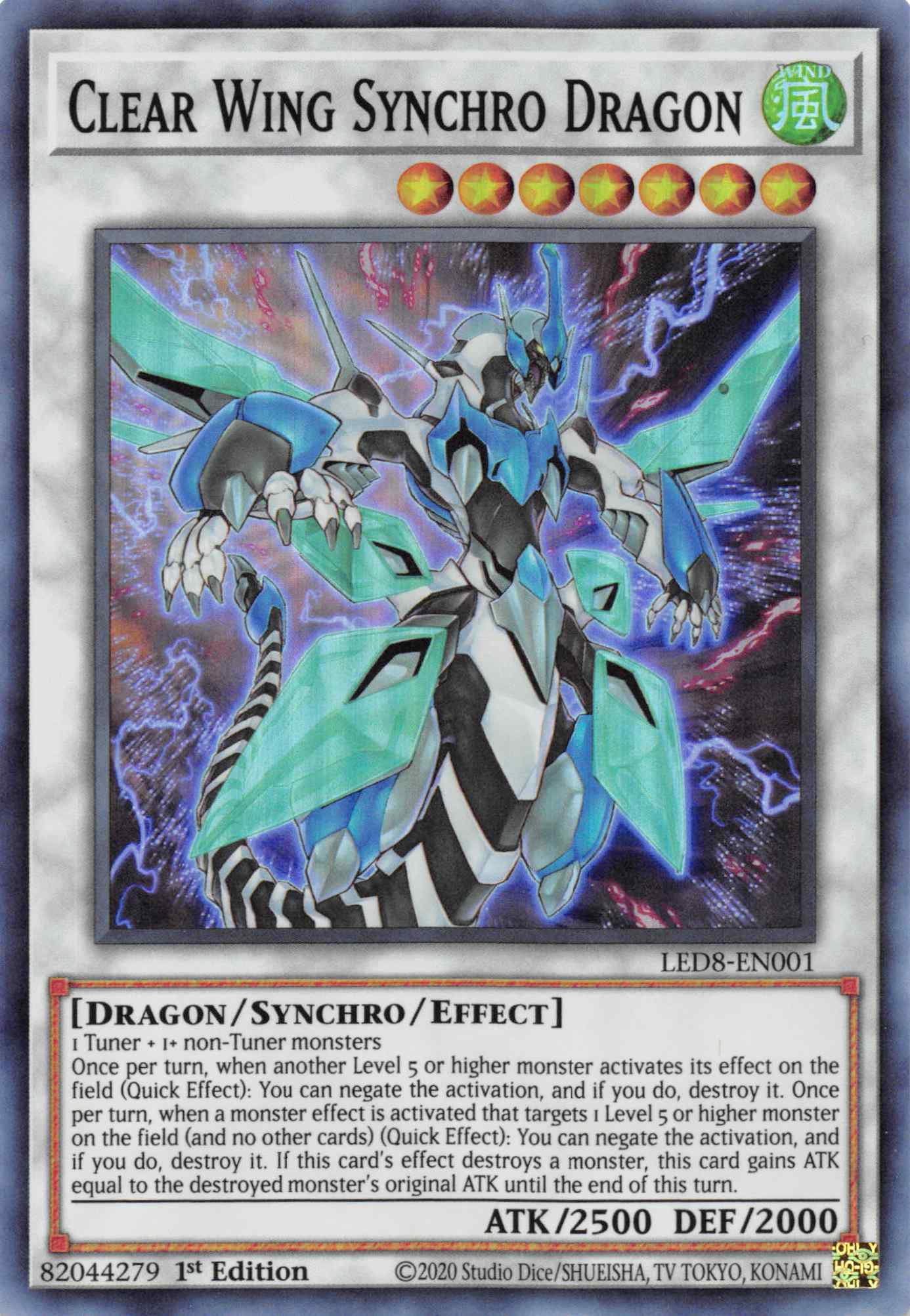 Clear Wing Synchro Dragon [LED8-EN001] Super Rare | Jomio and Rueliete's Cards and Comics