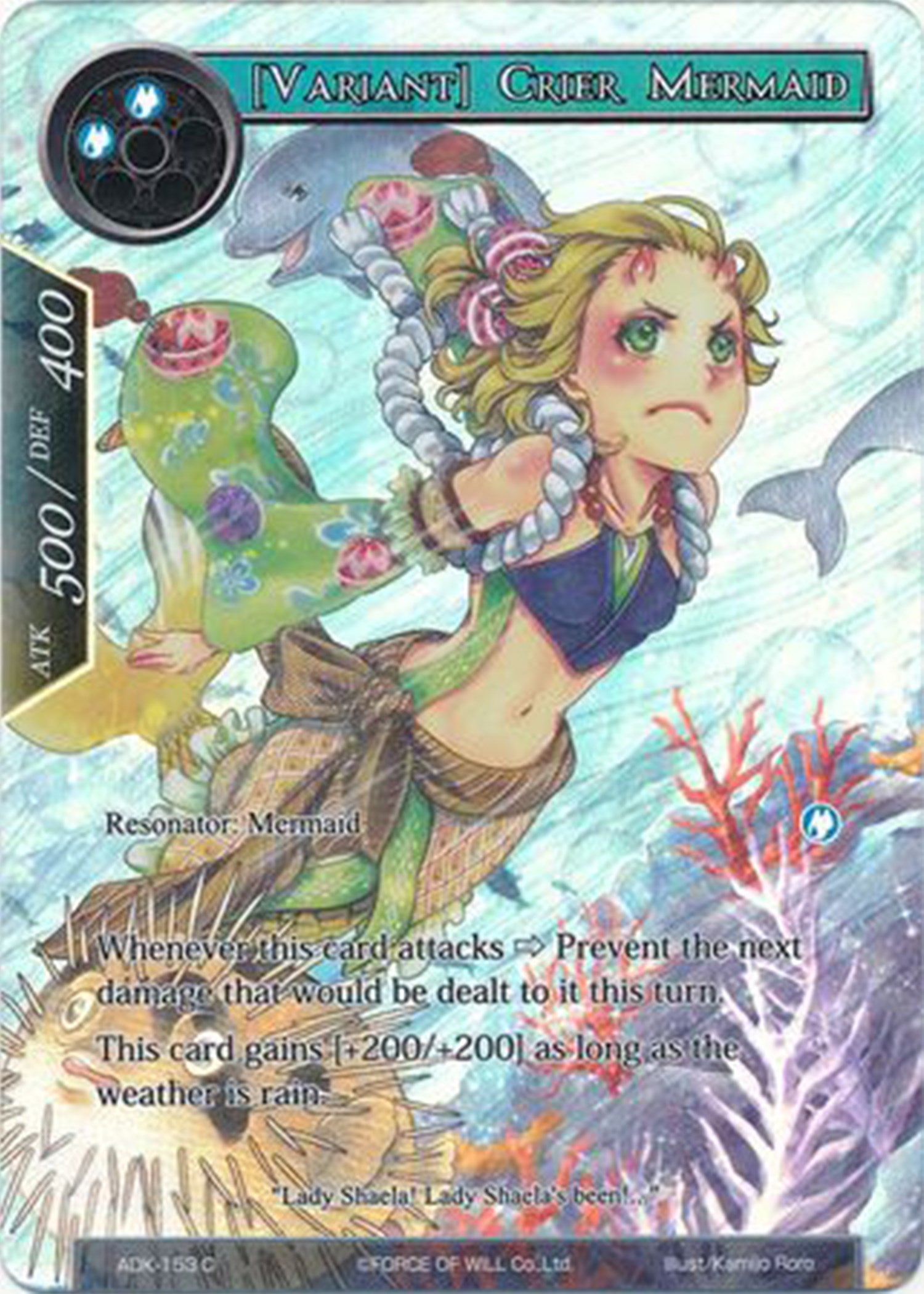 [Variant] Crier Mermaid (Full Art) (ADK-153) [Advent of the Demon King] | Jomio and Rueliete's Cards and Comics
