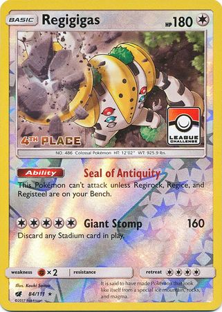 Regigigas (84/111) (League Promo 4th Place) [Sun & Moon: Crimson Invasion] | Jomio and Rueliete's Cards and Comics