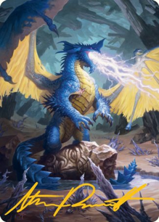 Blue Dragon Art Card (Gold-Stamped Signature) [Dungeons & Dragons: Adventures in the Forgotten Realms Art Series] | Jomio and Rueliete's Cards and Comics