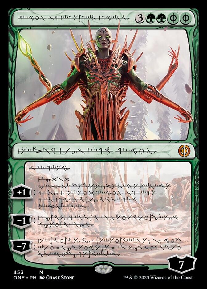 Nissa, Ascended Animist (Phyrexian Step-and-Compleat Foil) [Phyrexia: All Will Be One] | Jomio and Rueliete's Cards and Comics
