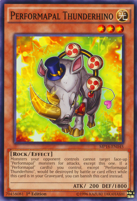 Performapal Thunderhino [MP16-EN045] Common | Jomio and Rueliete's Cards and Comics