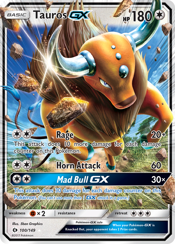 Tauros GX (100/149) [Sun & Moon: Base Set] | Jomio and Rueliete's Cards and Comics