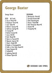 1996 George Baxter Decklist Card [World Championship Decks] | Jomio and Rueliete's Cards and Comics