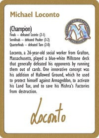 1996 Michael Loconto Biography Card [World Championship Decks] | Jomio and Rueliete's Cards and Comics