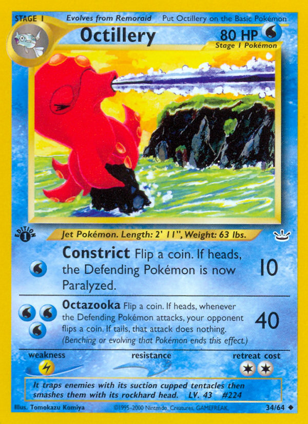 Octillery (34/64) [Neo Revelation 1st Edition] | Jomio and Rueliete's Cards and Comics