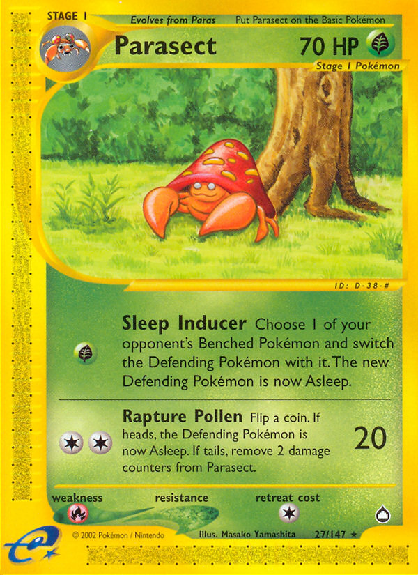 Parasect (27/147) [Aquapolis] | Jomio and Rueliete's Cards and Comics