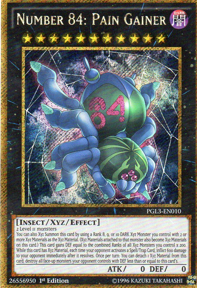 Number 84: Pain Gainer [PGL3-EN010] Gold Secret Rare | Jomio and Rueliete's Cards and Comics