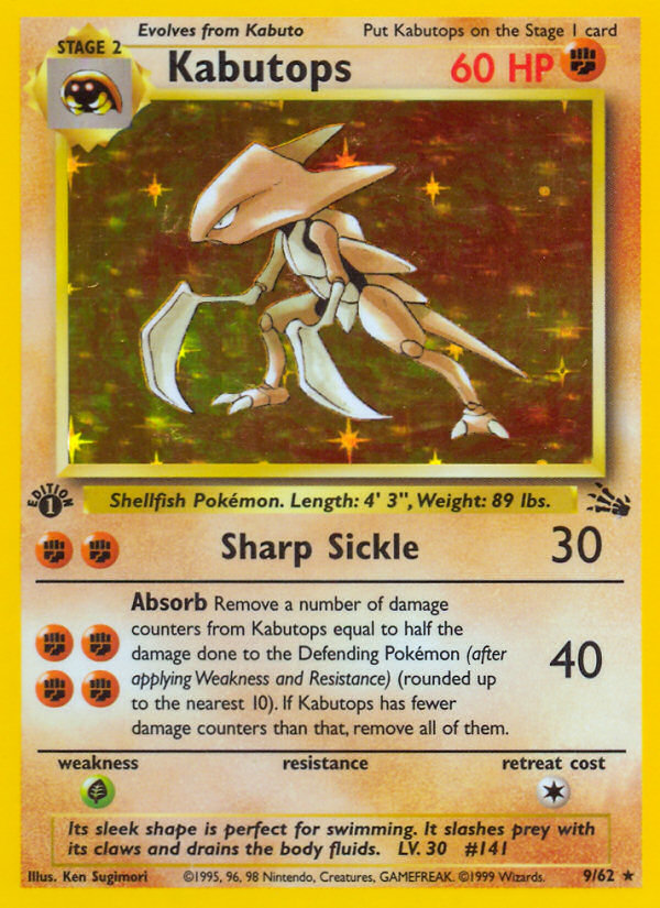Kabutops (9/62) [Fossil 1st Edition] | Jomio and Rueliete's Cards and Comics