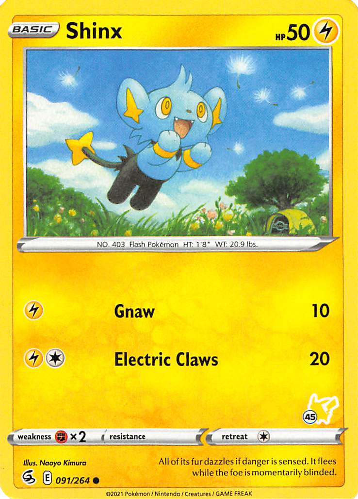 Shinx (091/264) (Pikachu Stamp #45) [Battle Academy 2022] | Jomio and Rueliete's Cards and Comics