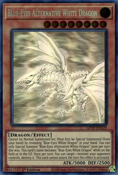 Blue-Eyes Alternative White Dragon [GFTP-EN129] Ghost Rare | Jomio and Rueliete's Cards and Comics