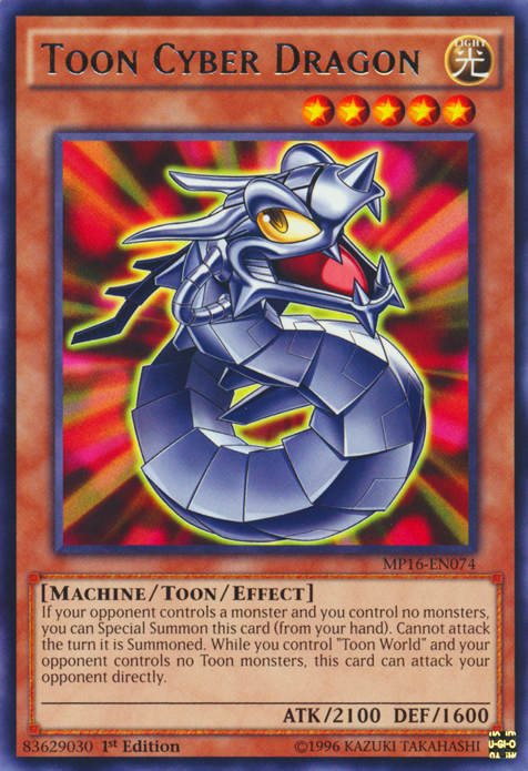 Toon Cyber Dragon [MP16-EN074] Rare | Jomio and Rueliete's Cards and Comics