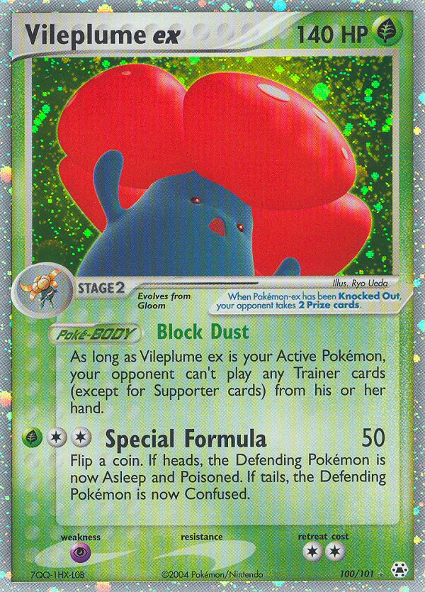 Vileplume ex (100/101) [EX: Hidden Legends] | Jomio and Rueliete's Cards and Comics