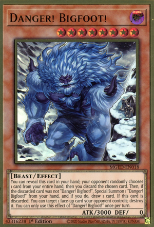 Danger! Bigfoot! (Alternate Art) [MGED-EN018] Gold Rare | Jomio and Rueliete's Cards and Comics