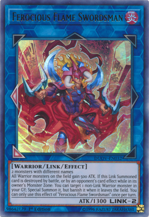 Ferocious Flame Swordsman [DUOV-EN032] Ultra Rare | Jomio and Rueliete's Cards and Comics