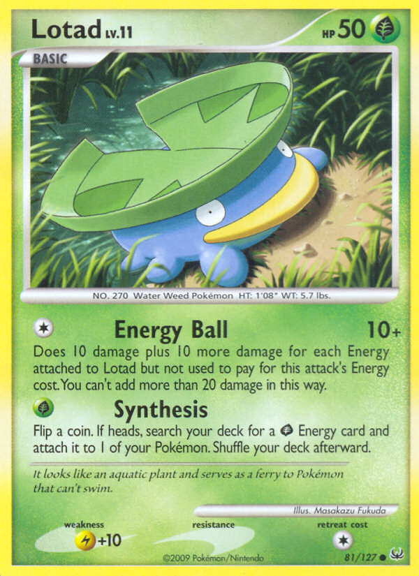 Lotad (81/127) [Platinum: Base Set] | Jomio and Rueliete's Cards and Comics